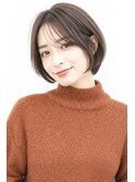 ショートボブ/20代/30代/40代/ワンカール/くびれヘア/小顔