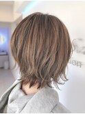 【オススメ!!外ハネショートヘア】ハイライトで立体感に♪