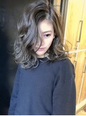 くすみブルー×大人かわいいひし形レイヤー☆ミニウルフ30代40代