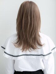 シルクベージュ×ゆる巻