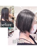 クセ毛改善ショートボブ