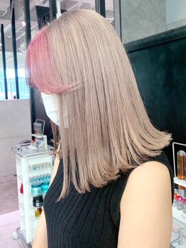 アルバム 銀座(ALBUM GINZA) フェイスフレーミングピンク_アースカラーくびれヘア_ba360351