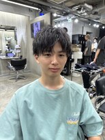 メンズヘアセンス 渋谷(MEN'S HAIR SENSE)&nbsp;ハイライトマッシュパーマウルフアッシュブラックツーブロック