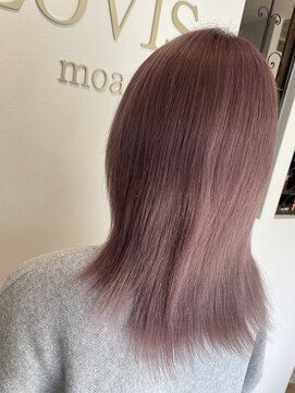 ラビスモア(Lovis moa) 切りっぱなしボブ/エアリーロング/ピンクブラウン/美髪のススメ