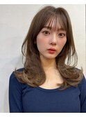 レイヤーカット/レイヤーロング/くすみベージュ