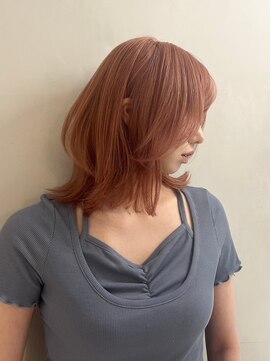 マスカリ(muscali) オレンジベージュメルティカラー/ウェーブミディアム/表参道
