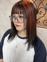 ルノン(LUNON) ホワイトグレージュミニウルフチェリーブラウンデジタルパーマ