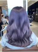 ラベンダーカラー　艶カラー　レイヤーカット　海外風