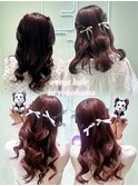 イベントヘアメ/横浜ヘアメ/ねじりハーフツイン