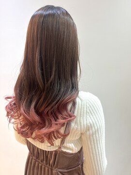 シモキタジャムズ ピンクベージュ＊ダブルカラー/裾カラー/ピンクカラー