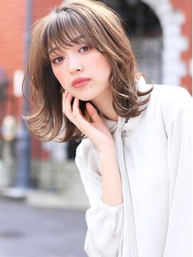 グランド(GRAND) 大人かわいい/ココアブラウン/フリンジウェーブ/神谷茜