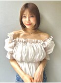 小顔/ワンレン/黒髪/ボブルフ/ネビージュ/表参道