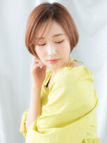 ドクターズ サロン ラブ(Dr's Salon LAB)&nbsp;アシンメトリー小顔オレンジブラウンミニボブl古河20代30代40代