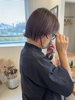 エメ 小山(Aimer)&nbsp;切りっぱなしミニボブ/ピンクラベンダー/ブリーチ/小山