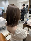魅力倍増カールセミディシアーカラーダークアッシュショートヘア