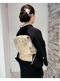 留袖シニヨンヘアアレンジ