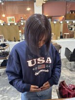 チャプター 問屋町(chapter)&nbsp;ケアブリーチダブルカラーラベンダーグレージュ韓国ヘイリーボブ