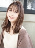 外はねミディアム/レイヤーカット/シースルーバング