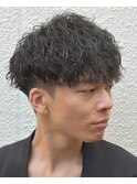 MEN’S HAIR/ブルーブラック/フェザーパーマ/サーフカールJ9