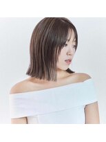ジュノヘアージャパン 表参道(JUNO HAIR JAPAN)&nbsp;韓国ヘア タッセルボブ ハイライト グレージュ 縮毛矯正 前髪