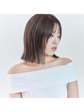 ジュノヘアージャパン 表参道(JUNO HAIR JAPAN) 韓国ヘア タッセルボブ ハイライト グレージュ 縮毛矯正 前髪