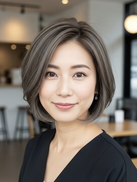 レヴィア(REVIA) 白髪ぼかしハイライトブリーチミルクティーベージュ