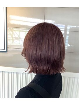 ギルド 清瀬店(GUILD) ツヤ感ピンクブラウンの外ハネボブ