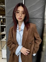 ミンクス 原宿店(MINX)&nbsp;ミルクブラウン ダークパープル レイヤーカット 大人ヘア 原宿