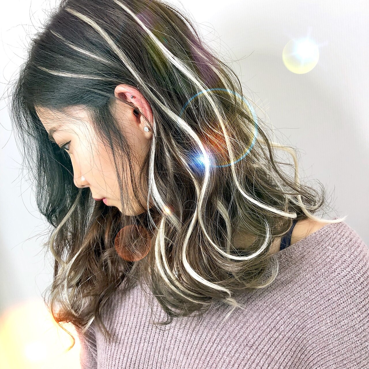 シールエクステ】クリアホワイトハイライト×30本:L028827503 シールエクステ】クリアホワイトハイライト×30本:L028827503