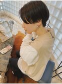 ショートカット カラー 前髪 ミニボブ/表参道.南青山