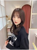 ショコラアッシュ/ヘルシースタイル/ふんわりカール/前髪カット