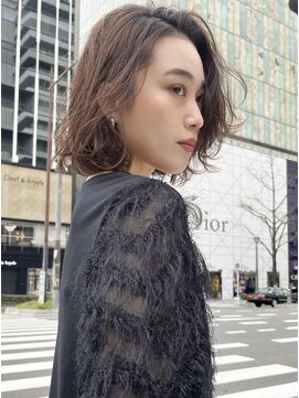 ジエクトカナウ 大阪梅田店(The Ect canow) 小顔カット×チョコレート×耳掛けカジュアルボブ×プリカール