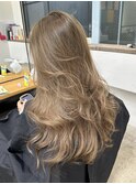 【平野】くすみベージュ ブリーチグラデーション