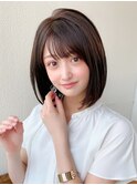 20代30代40代大人かわいい 小顔 前下がりボブ  ひし形シルエット