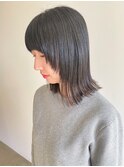 顔まわりレイヤー 切りっぱなしボブ