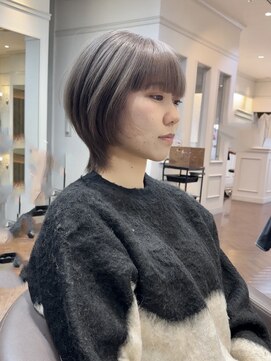 ユニヘアデザイン 徳島店(Uni. hair design) 重めショートボブウルフ　× ナチュラルグレージュ『ZOE STYLE』