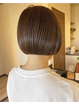 リュンヌ 門前仲町(lune)&nbsp;切りっぱなしボブハイライトベージュカラーショートレイヤーロブ