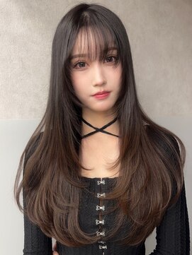 ロンド マーレ 天神大名店(Lond mare) 似合わせカットで大人可愛いレイヤースタイル　暗髪透明感カラー