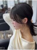 顔周りカット小顔ヘアシースルー前髪レイヤーカット大阪髪質改善