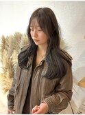 20代30代オリーブグレージュくびれヘア韓国レイヤーロング