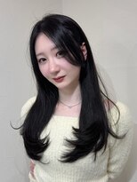 クレム 博多駅店(ChLem)&nbsp;顔まわりレイヤー 艶カラー 暗髪 韓国風 髪質改善 福岡美容室