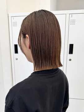 サンド 大阪梅田(sand) ＠hitoshi__sand ボブ/黒髪/ネビージュ/小顔/ワンレン/大阪梅田