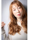 □アプリコットオレンジ小顔フェミニンロング415★上尾20代30代