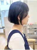 say.ホワイトグレージュショートボブ暗髪透明感チェリーブラウン
