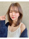 韓国風顔まわりレイヤーカット髪質改善デジタルパーマ仙台前髪