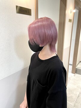 サロウィン 大宮Crest店(SALOWIN) ラベンダーピンク ネオウルフ レイヤーカット くすみピンク