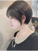 大人丸みショート/ショートヘア/グレージュ/マッシュ/イルミナ