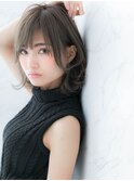 *LOREN*暗髪でも透明感◎大人ネイビーカラーくびれセミディ