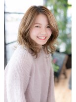 エヌアンドエー 春日部東口店(hair shop N&A)&nbsp;かきあげバング×鎖骨ミディアム×ミディアムパーマ