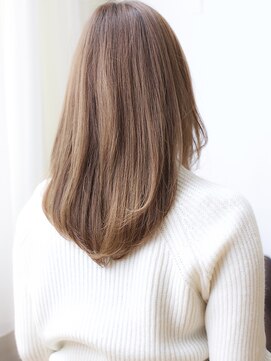 マイラ 銀座(myla) 小顔ベージュブラウン透明感カラーツヤ大人可愛い流し前髪ひし形